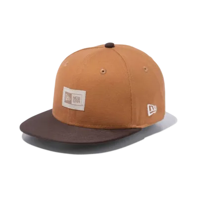 NEW ERA Duck Canvas Youth 9Fifty Woven Patch Suede Visor "Light Bronze/Brown"