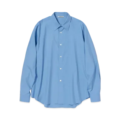 AURALEE Washed Finx Twill Shirt "Blue"