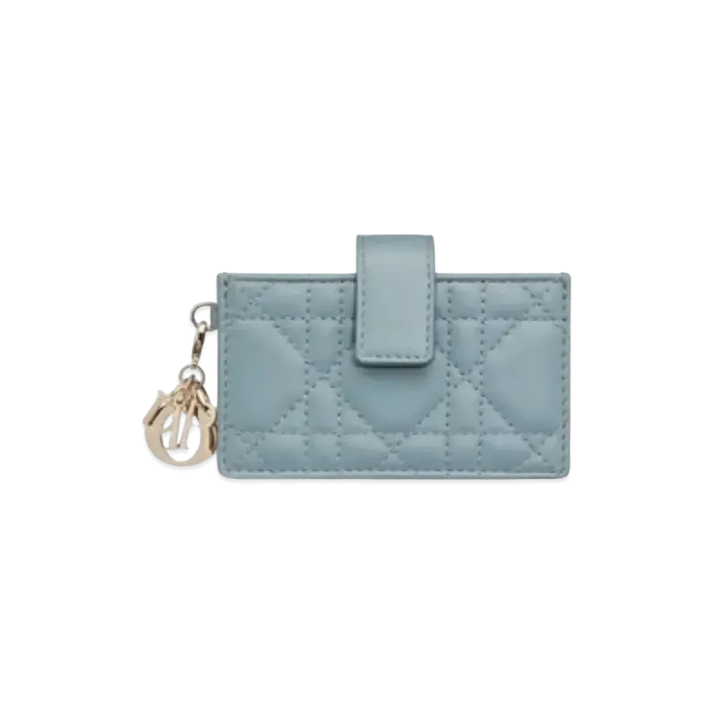 Dior 5 Slot Card Holder "Sky Blue"