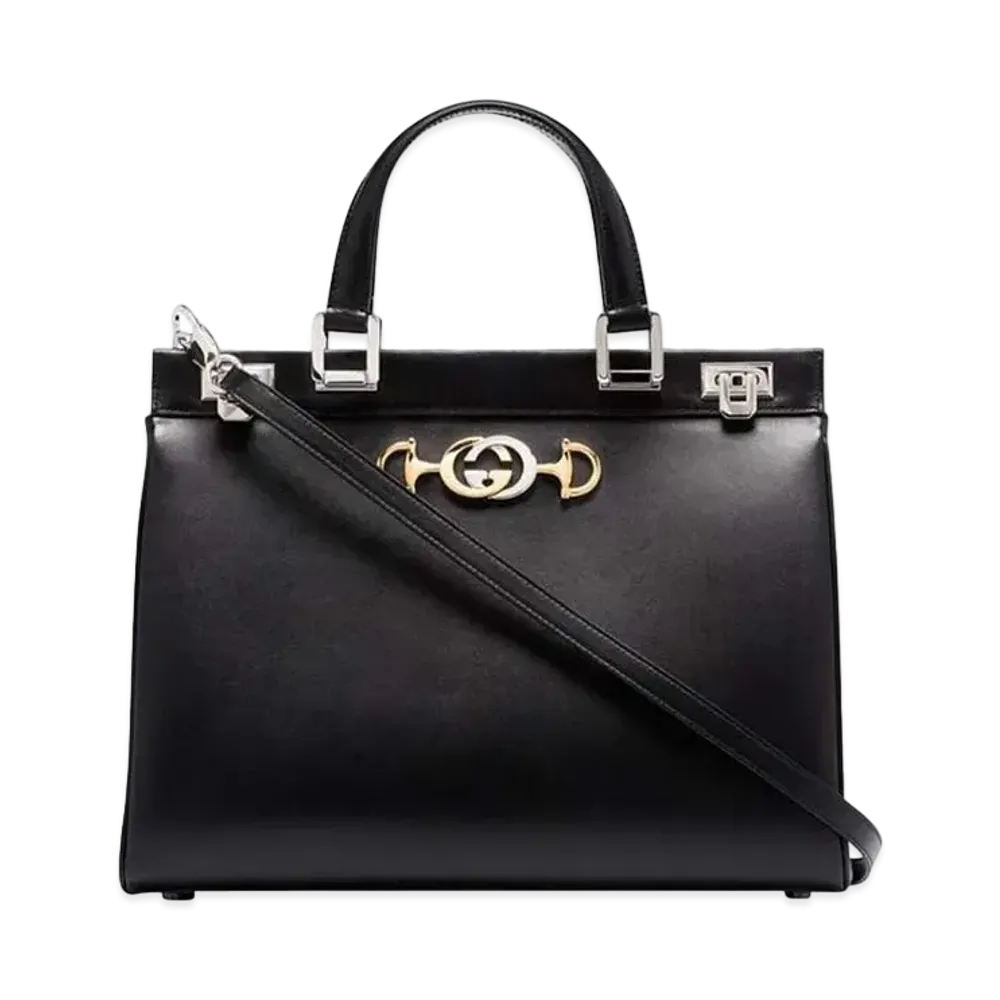 Gucci Top Handle Bag Zumi Smooth Leather "Black"