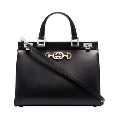 Gucci Top Handle Bag Zumi Smooth Leather "Black"