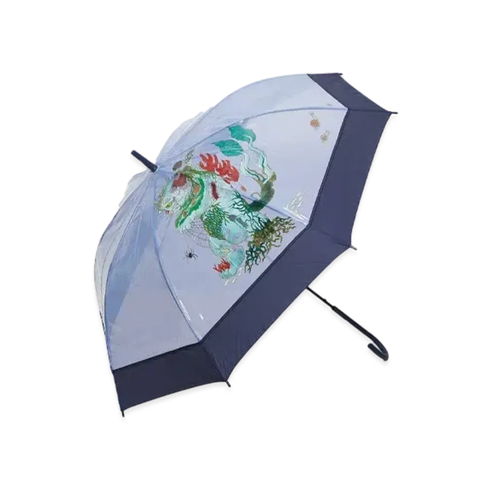 graniph x Ayako Ishiguro Humidity Plastic Umbrella "Navy"