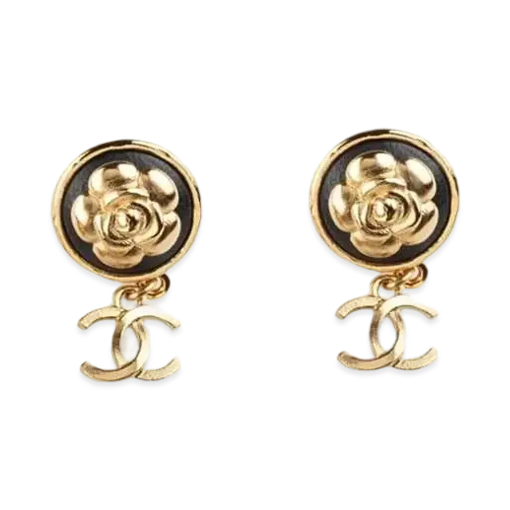 CHANEL Metal Earrings "Black/Gold"