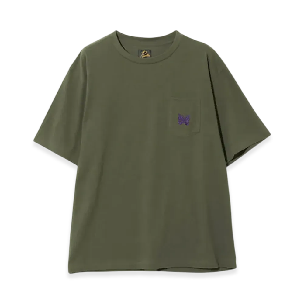 NEEDLES S/S Papillon Emb. Pocket Tee - Cotton Jersey "Green"