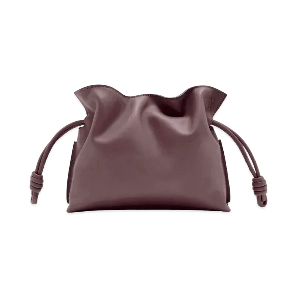 LOEWE Mini Flamenco Clutch In Nappa Calfskin "Prune"