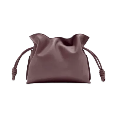 LOEWE Mini Flamenco Clutch In Nappa Calfskin "Prune"