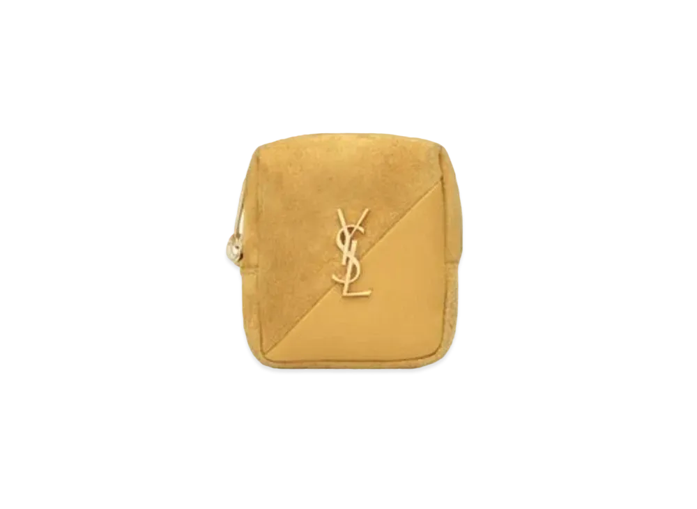 SAINT LAURENT Jamie Cube Charm In Suede And Lambskin "Sunflower"