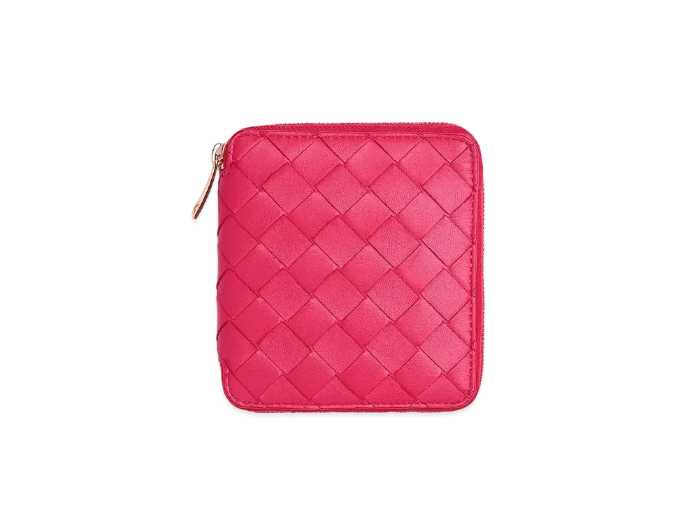 Bottega Veneta Zip Around Wallet "Cranberry"