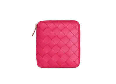 Bottega Veneta Zip Around Wallet "Cranberry"