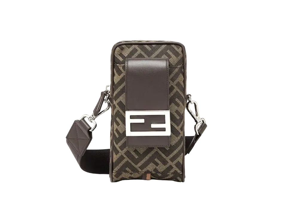 FENDI Mobile Phone Pouch Fabric Smartphone Holder "Brown"