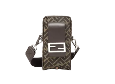 FENDI Mobile Phone Pouch Fabric Smartphone Holder "Brown"