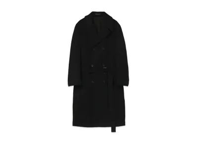 Yohji Yamamoto Pour Homme REGULATION ARMY GABARDINE 8BUTTON DOUBLE BREASTED COAT "Black"