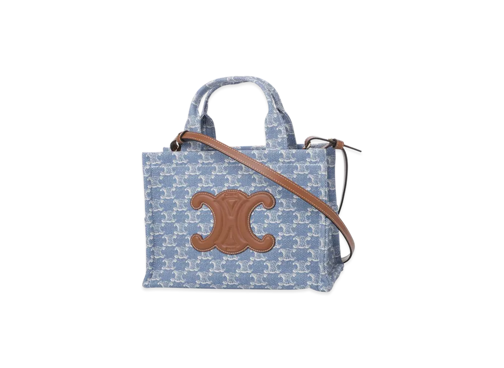 CELINE 3Way Small Cabas "Denim/White"