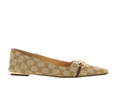 GUCCI Women's Vittoria Ballet Flats "Beige"
