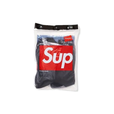 Supreme x Hanes Crew Socks (4 Pack) "Black"