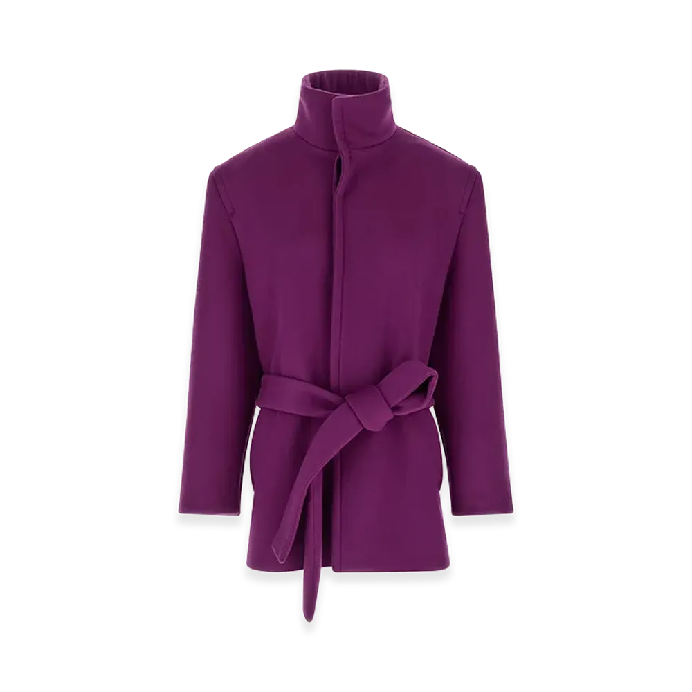 Saint Laurent Women's Double-Face Wool Coat "Purple"