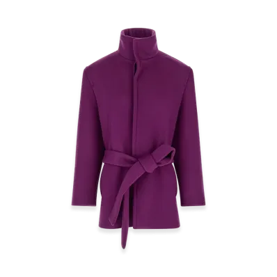 Saint Laurent Women's Double-Face Wool Coat "Purple"