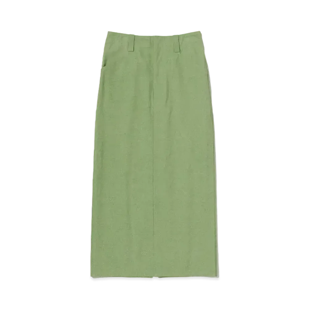 AURALEE Washed Hard Twist Canvas Skirt "Green"