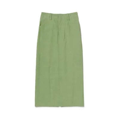 AURALEE Washed Hard Twist Canvas Skirt "Green"