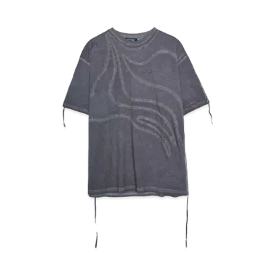 av vattev Oversized T-Shirt Embroidery "GREY WASHED EFFECT"