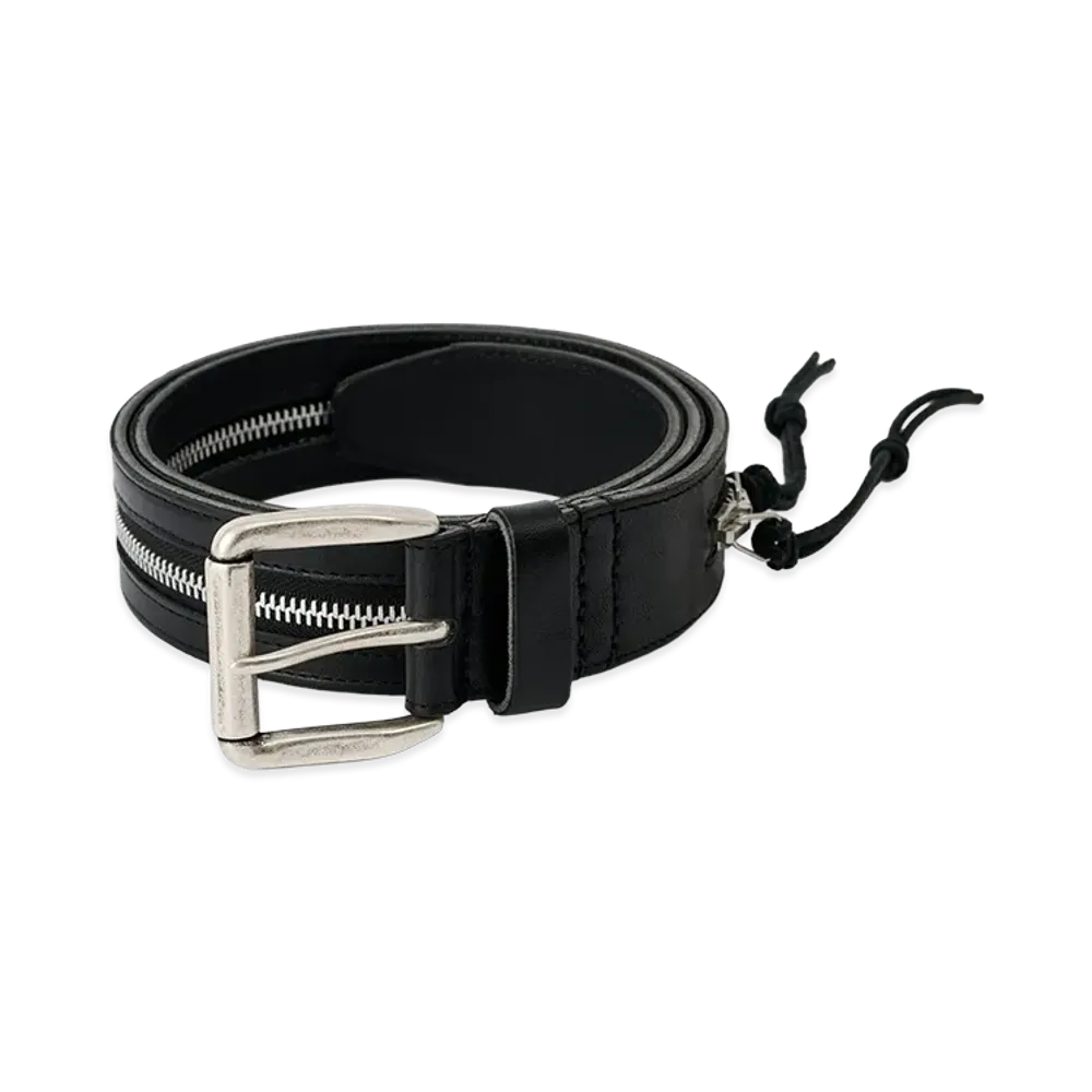 OUR LEGACY Zipped Belt "Malleable Black Bull Hide"