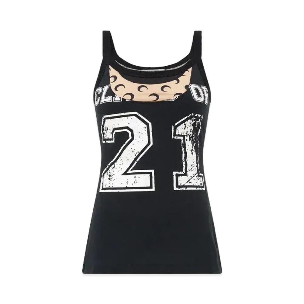 Marine Serre Regenerated Graphic T-Shirt Tank Top "Black #1"