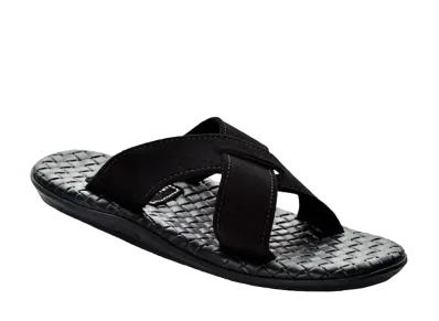 ISLAND SLIPPER Italian Weave + Suede Slide "Black/Black" 19PB223SAS
