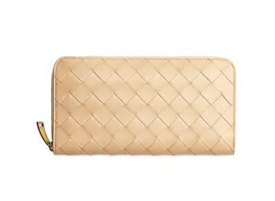 Bottega Veneta Zip Around Wallet "Almond"