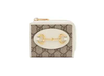 GUCCI Horsebit 1955 Zip Around Wallet "GG Supreme/White"