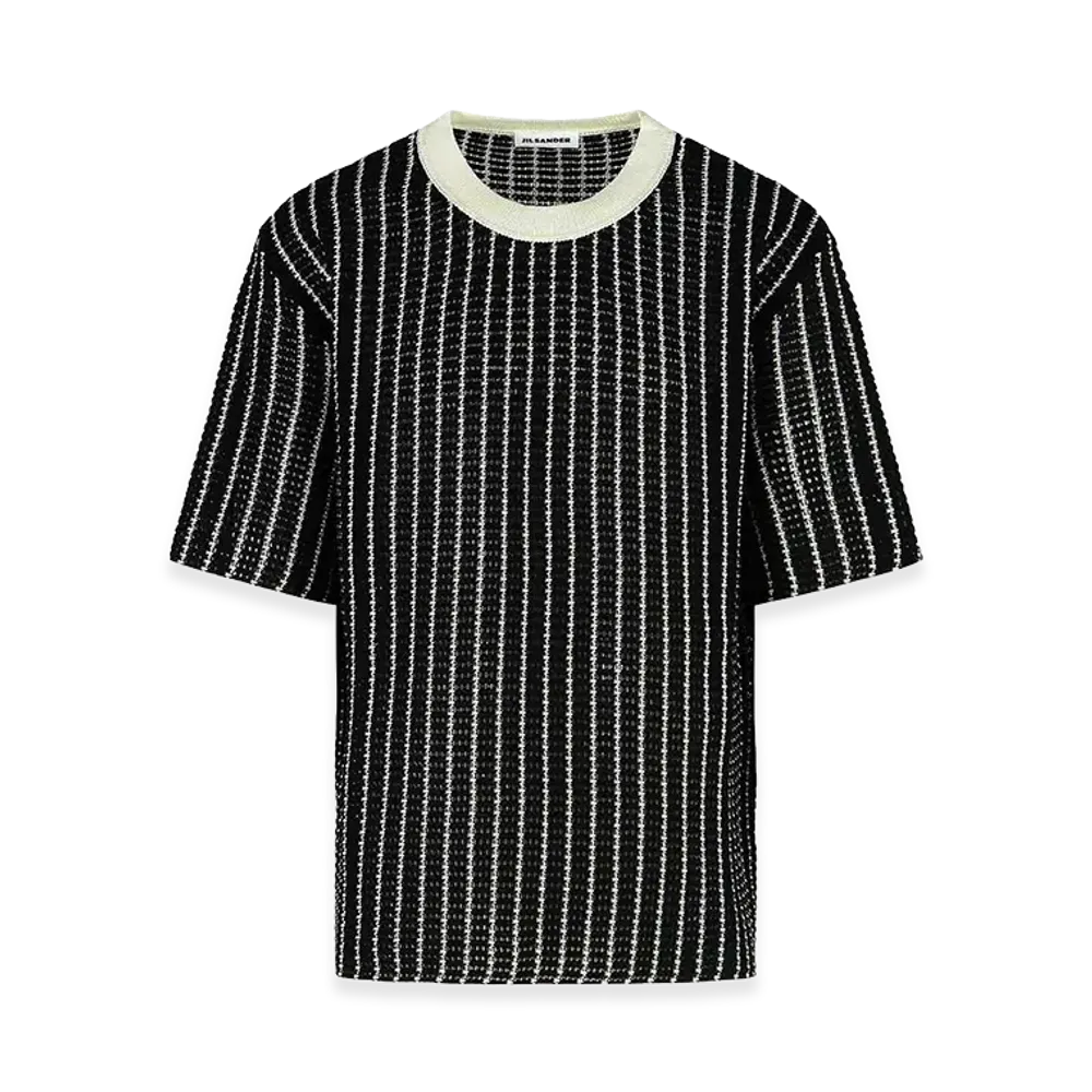 Jil Sander Crochet Cotton T-Shirt "Black"