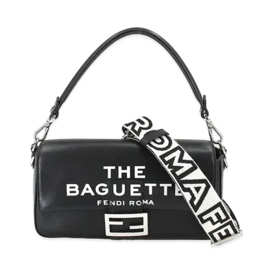 FENDI by MARC JACOBS Soft Trunk Baguette Leather Bag "Black"