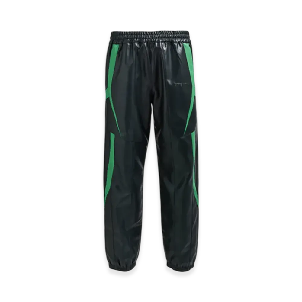 BREATH Faux Leather Lambo Track Pants "Black"