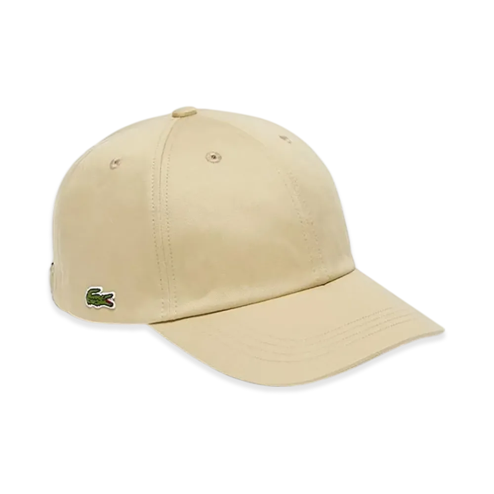 LACOSTE Front Blank 6 Panel Cap "Beige"