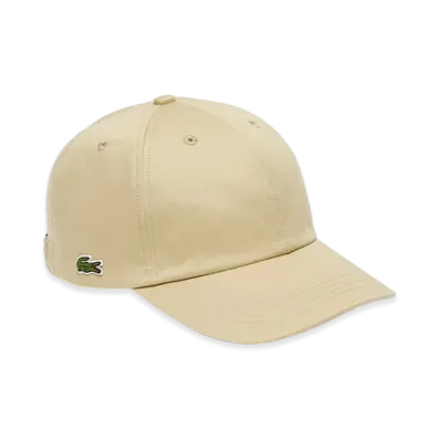 LACOSTE Front Blank 6 Panel Cap "Beige"