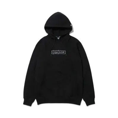 NEW ERA Yohji Yamamoto FW21 BOX LOGO BACK HAIR PULLOVER HOODIE "Black"