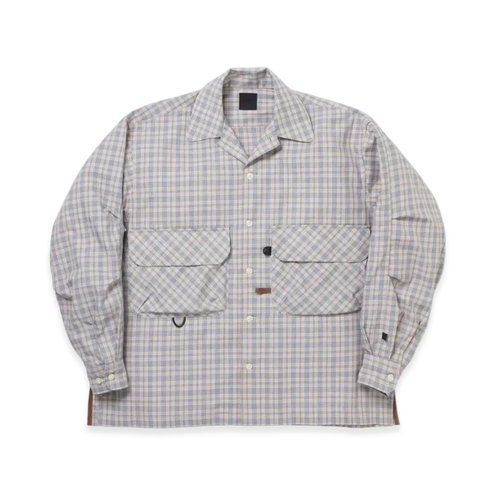 DAIWA PIER39 W's Tech Sports Open Collar Shirt L/S Nova Check "Beige"
