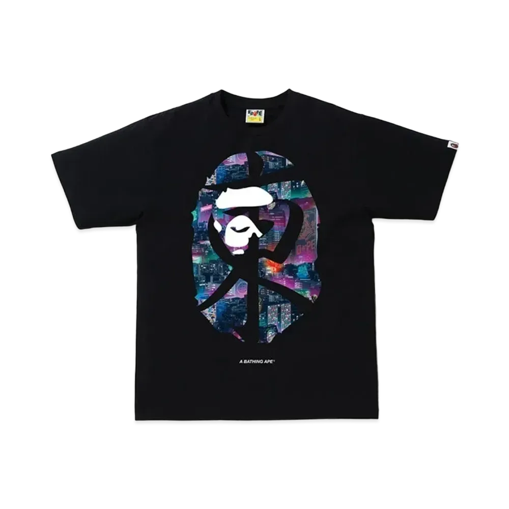 A BATHING APE Neon Tokyo Kanji Tee "Black"