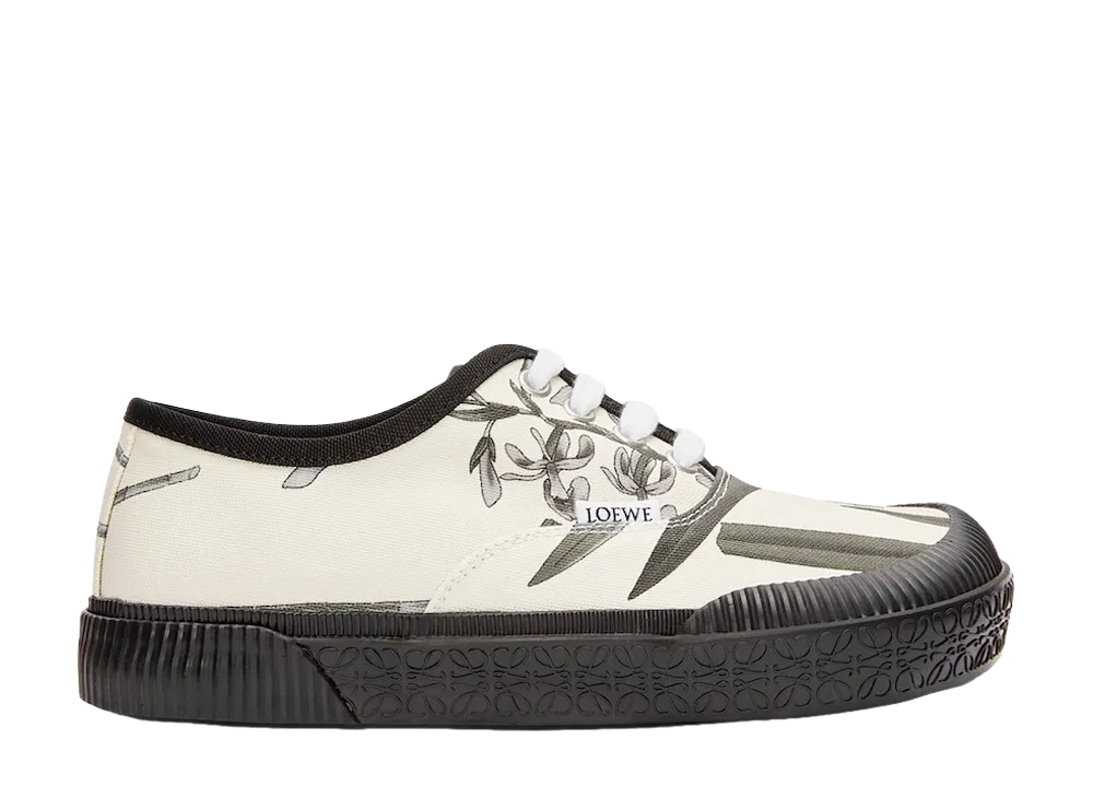 LOEWE Women's Terra Vulca Lace-Up Sneaker In Printed Canvas "Multicolor"