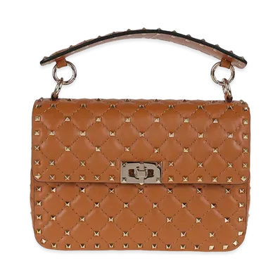 Valentino Women's Medium Shoulder Bag Spike Rockstud "Nutmeg"