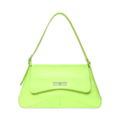 BALENCIAGA XX Medium Flap Bag Crocodile Embossed "Yellow"