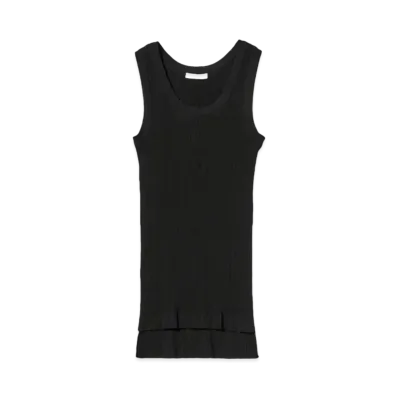 AURALEE GIZA High Gauge Rib Knit Tank "Black"
