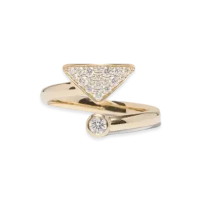 PRADA Eternal Gold Contrarie Ring in Yellow Gold with Diamonds