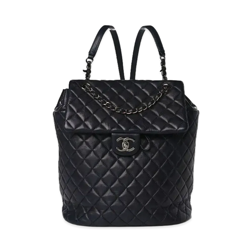 CHANEL Matelasse Chain Backpack Lambskin "Navy/Silver"