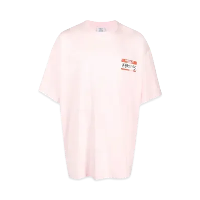 VETEMENTS NAME TAG T-shirt "Pink"