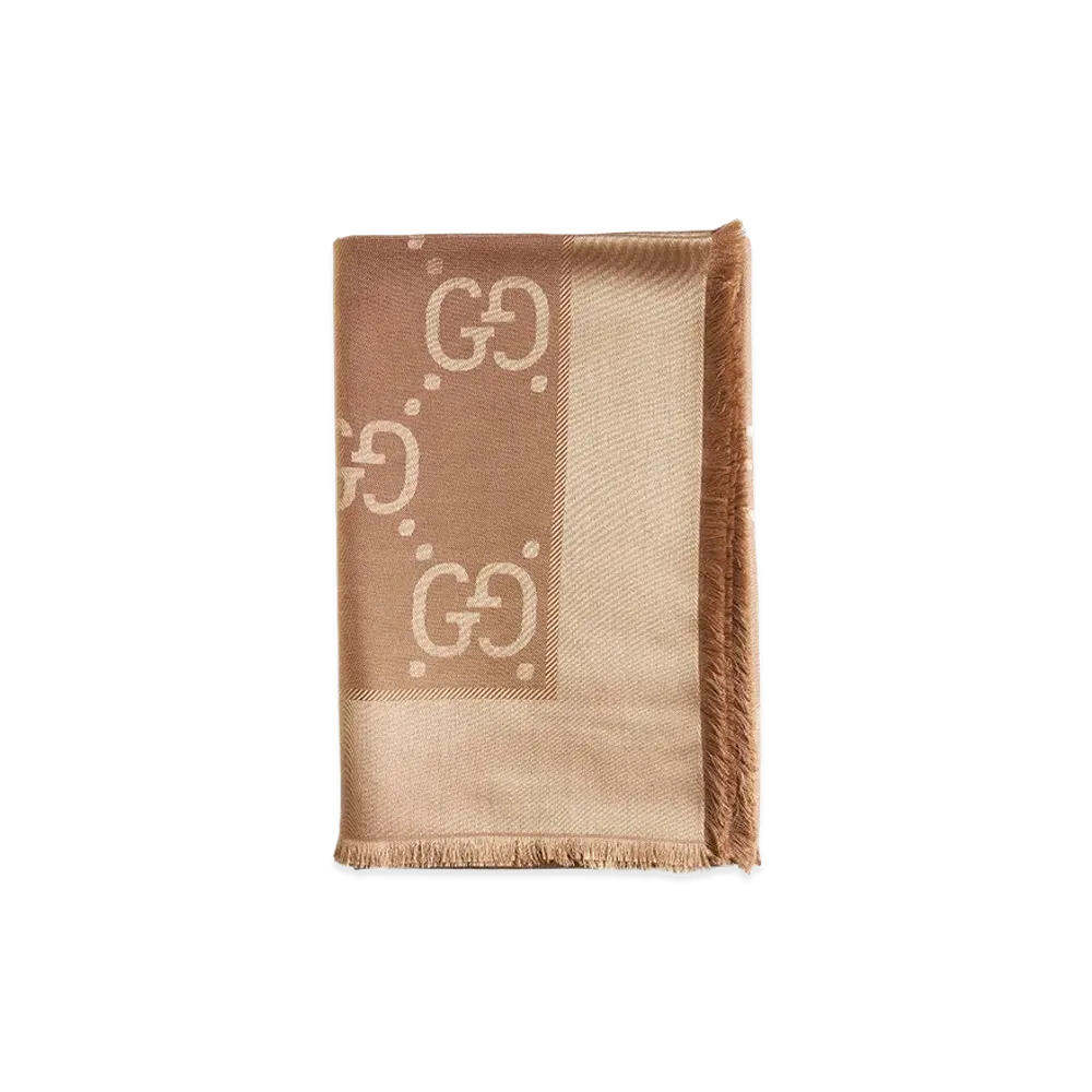 GUCCI Women's GG Jaquard Scarf "Camel"