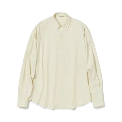 AURALEE Washed Finx Twill Big Shirt "Light Yellow"