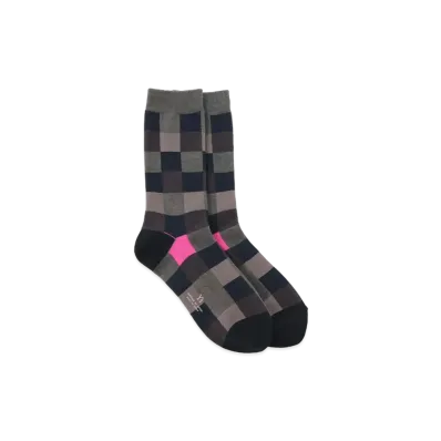 Yohji Yamamoto Y's BLOCK PLAIN STITCH DESIGNED BLOCK SOCKS "Black"