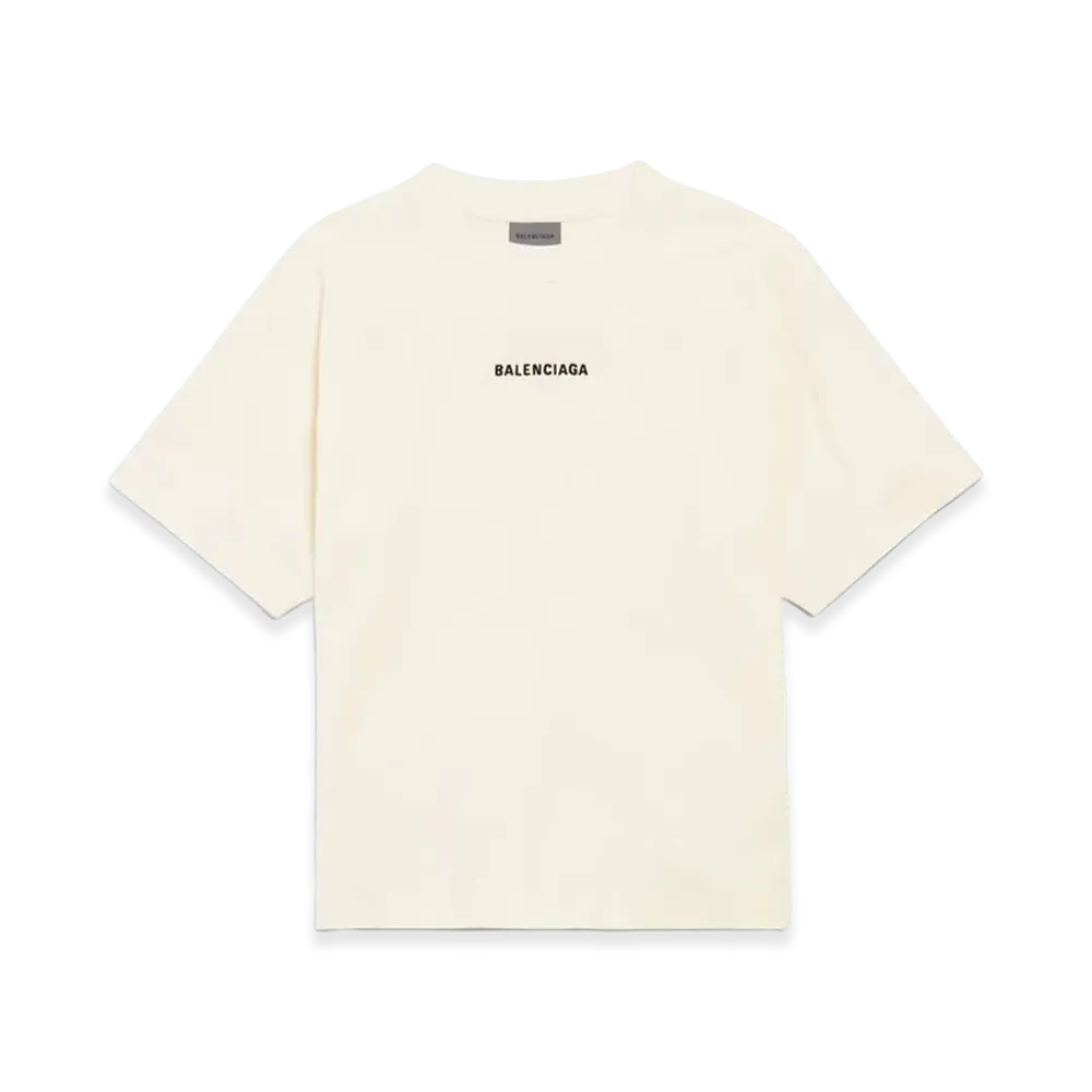 BALENCIAGA Women's Back T-Shirt Medium Fit "Beige"