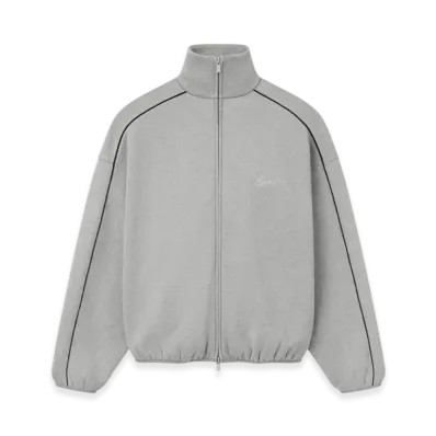 FEAR OF GOD ESSENTIALS Modern Track Jacket With Piping "Concrete Heather/Black"