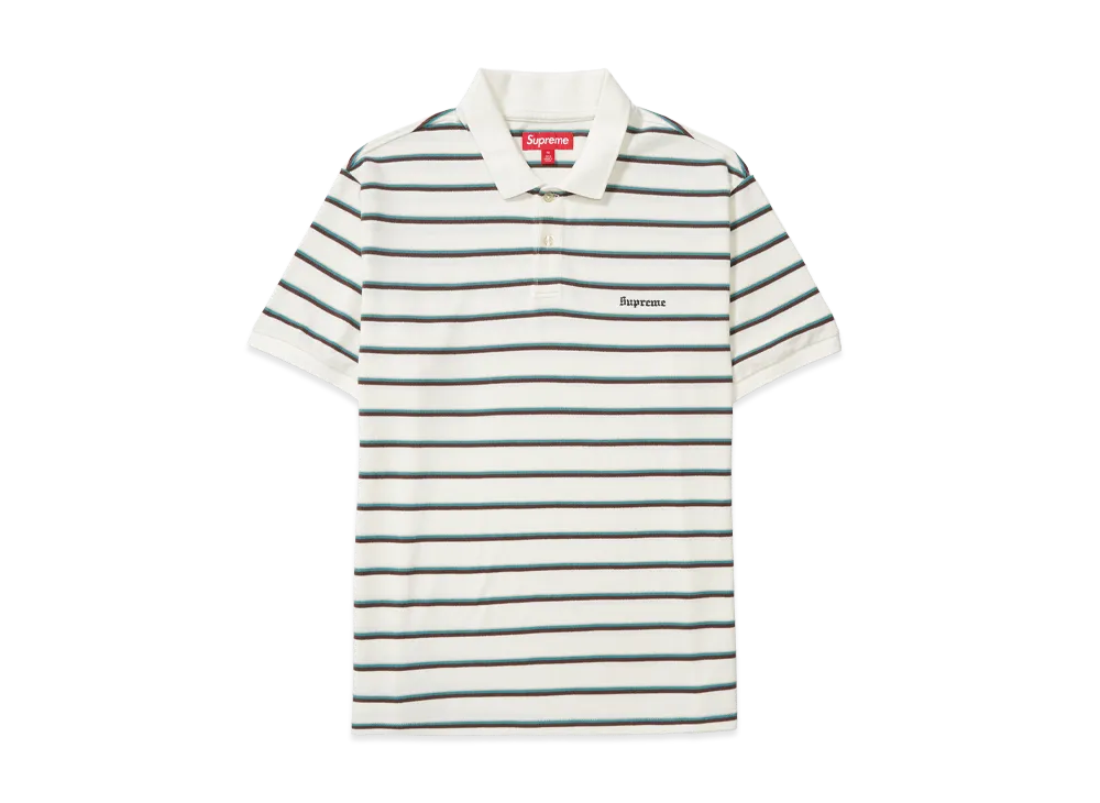 Supreme Washed Stripe Polo "White"